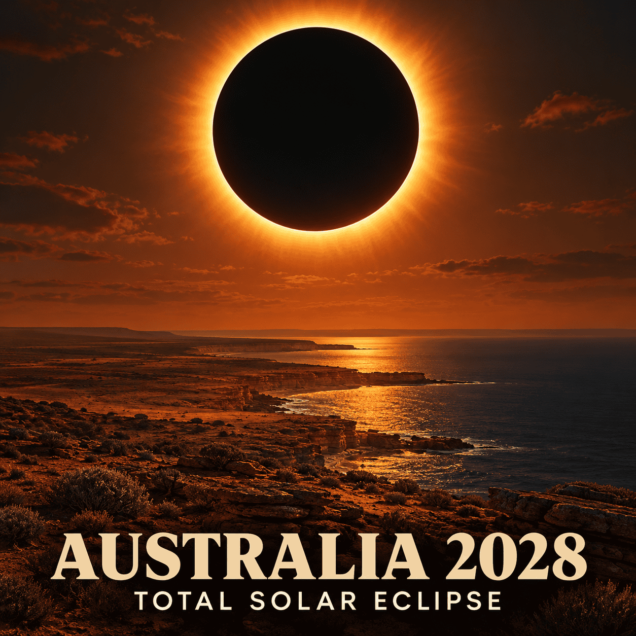 Total Solar Eclipse 22 July 2028 Australia graphic
